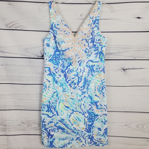 Lilly Pulitzer Gaby Shift Dress Bennet Blue Sz.0 - Picture 2 of 10